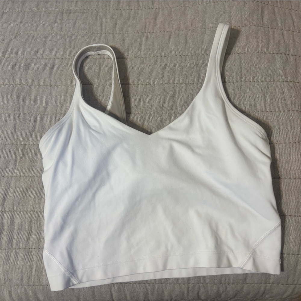 Lululemon Athletica White Crop Top